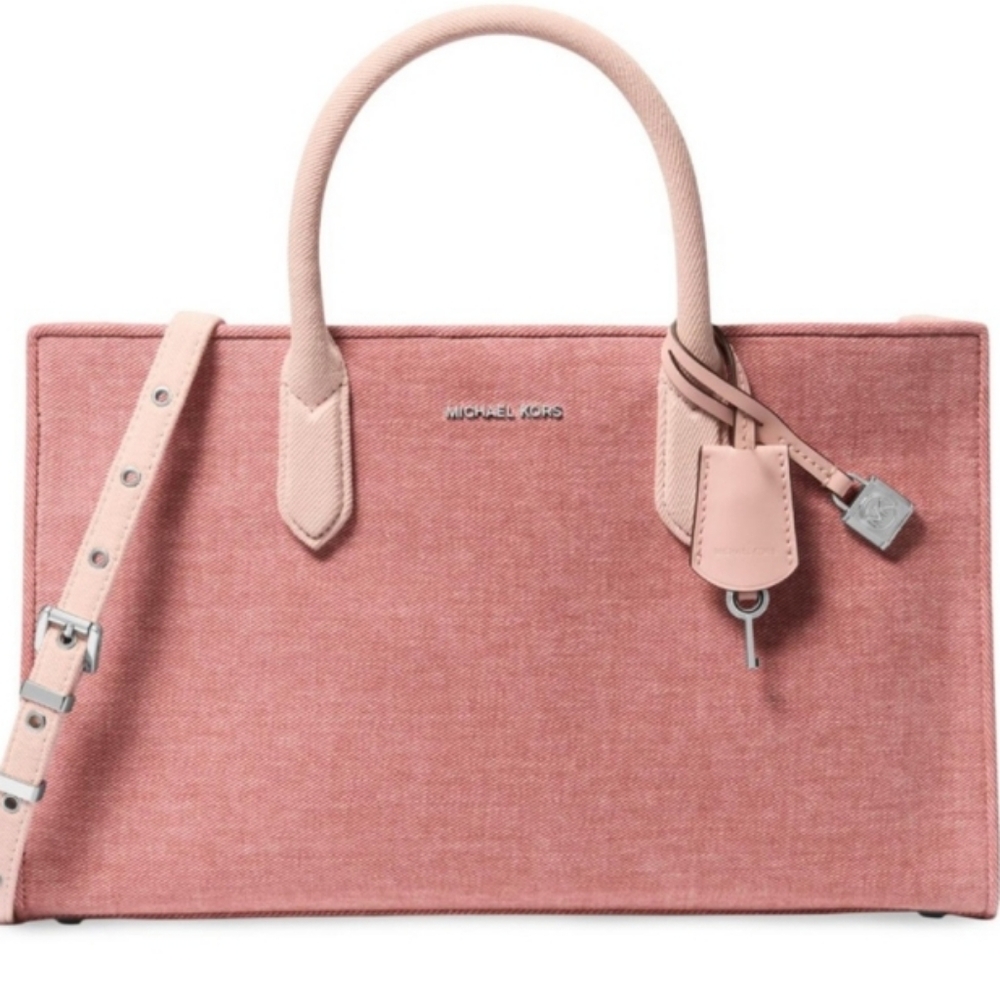 Michael Kors Rose Satchel with Beige Accents